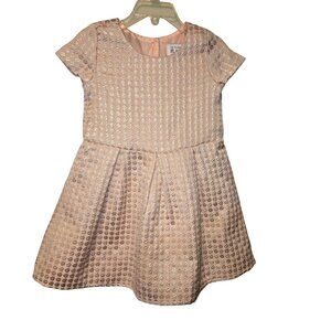 Children's Place Girl's 4T Pink Gold Polka Dot Short Sleeve Skater Dress. 1370